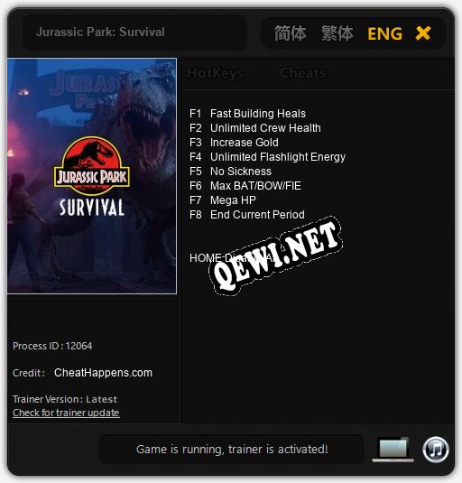 Трейнер для Jurassic Park: Survival [v1.0.6]