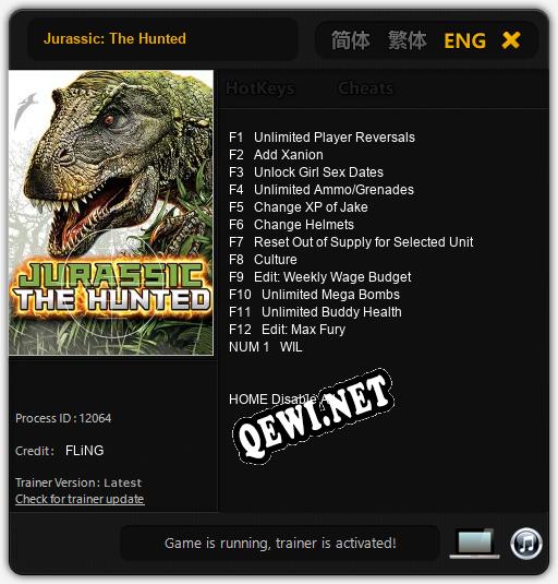 Трейнер для Jurassic: The Hunted [v1.0.2]