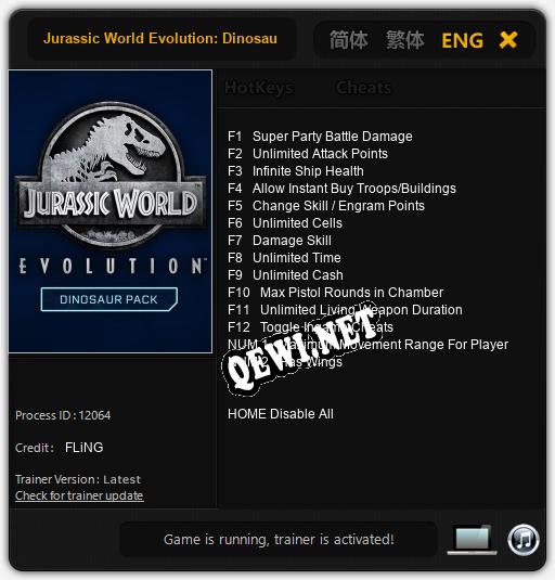 Jurassic World Evolution: Dinosaur Pack: Трейнер +14 [v1.7]