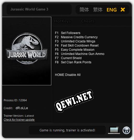 Jurassic World Game 3: ТРЕЙНЕР И ЧИТЫ (V1.0.60)