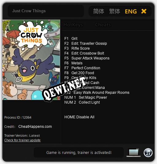 Just Crow Things: ТРЕЙНЕР И ЧИТЫ (V1.0.1)