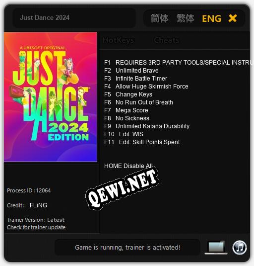 Just Dance 2024: Читы, Трейнер +11 [FLiNG]