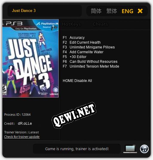 Just Dance 3: Трейнер +7 [v1.1]