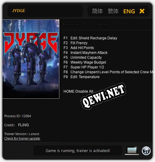 JYDGE: Читы, Трейнер +9 [FLiNG]