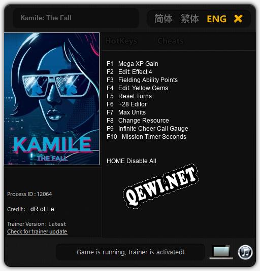 Трейнер для Kamile: The Fall [v1.0.8]