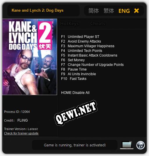 Kane and Lynch 2: Dog Days: Читы, Трейнер +10 [FLiNG]