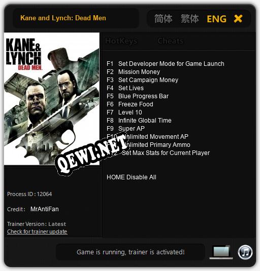 Kane and Lynch: Dead Men: Трейнер +12 [v1.5]