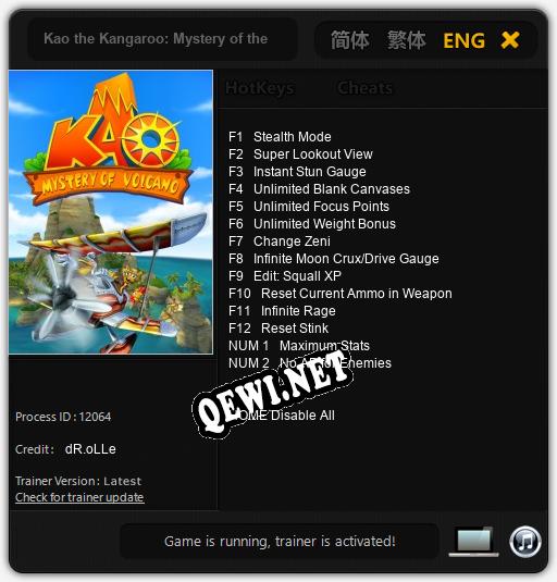 Трейнер для Kao the Kangaroo: Mystery of the Volcano [v1.0.8]