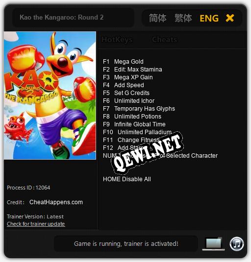 Трейнер для Kao the Kangaroo: Round 2 [v1.0.9]