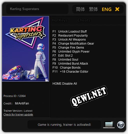 Трейнер для Karting Superstars [v1.0.2]