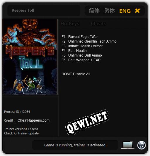 Keepers Toll: ТРЕЙНЕР И ЧИТЫ (V1.0.90)