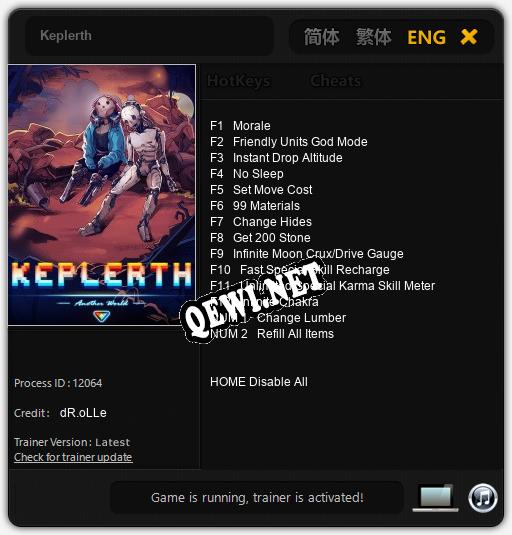 Трейнер для Keplerth [v1.0.1]