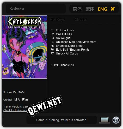Трейнер для Keylocker [v1.0.1]