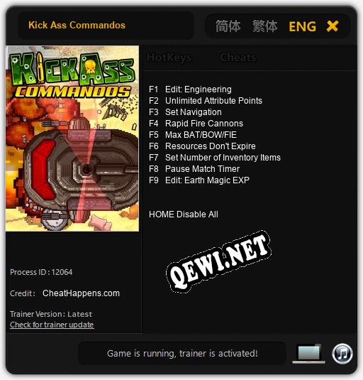 Трейнер для Kick Ass Commandos [v1.0.8]