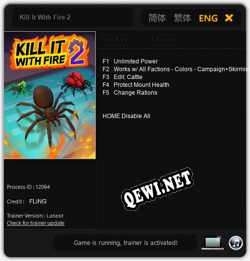 Kill It With Fire 2: Трейнер +5 [v1.5]