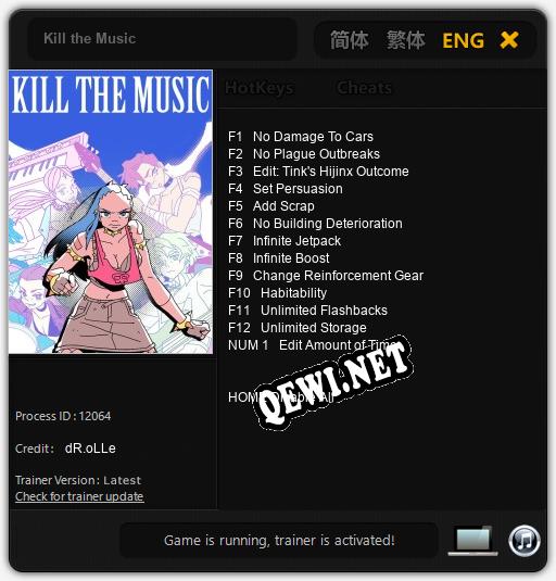 Kill the Music: Трейнер +13 [v1.3]