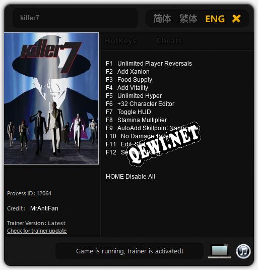killer7: ТРЕЙНЕР И ЧИТЫ (V1.0.74)