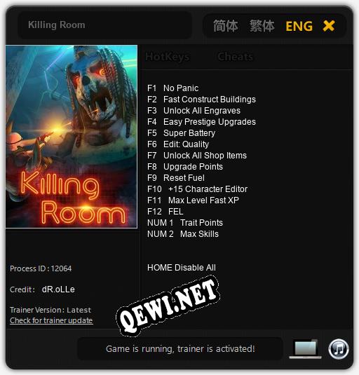 Killing Room: ТРЕЙНЕР И ЧИТЫ (V1.0.70)