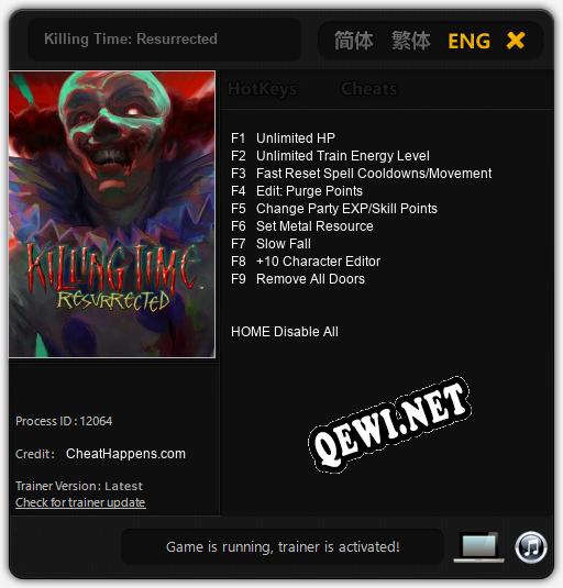 Killing Time: Resurrected: Читы, Трейнер +9 [CheatHappens.com]