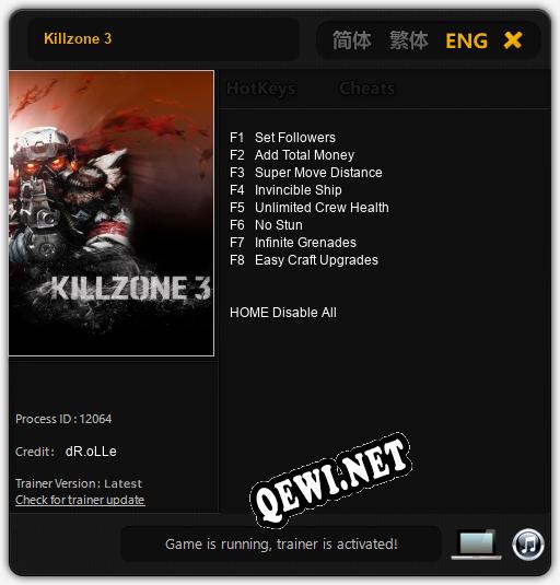 Трейнер для Killzone 3 [v1.0.6]