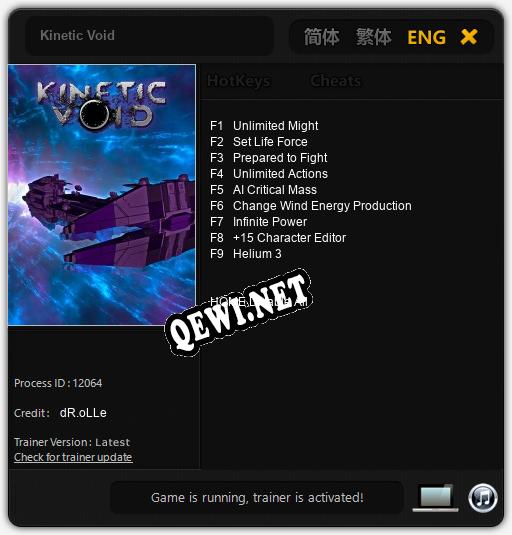 Трейнер для Kinetic Void [v1.0.6]