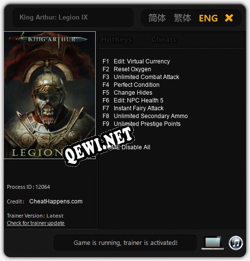 King Arthur: Legion IX: ТРЕЙНЕР И ЧИТЫ (V1.0.96)