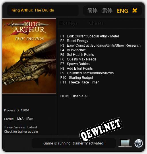 King Arthur: The Druids: Трейнер +11 [v1.9]