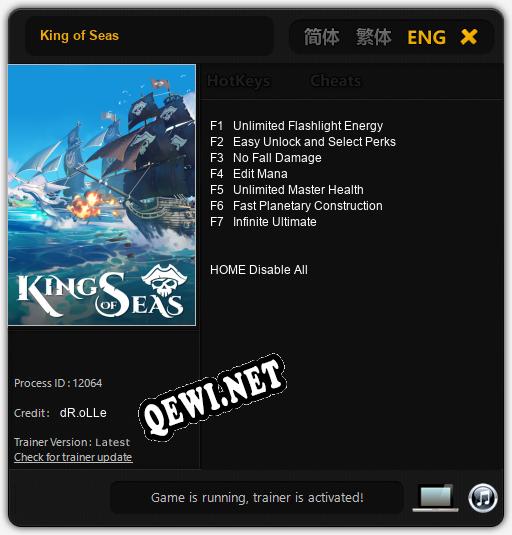 King of Seas: ТРЕЙНЕР И ЧИТЫ (V1.0.20)