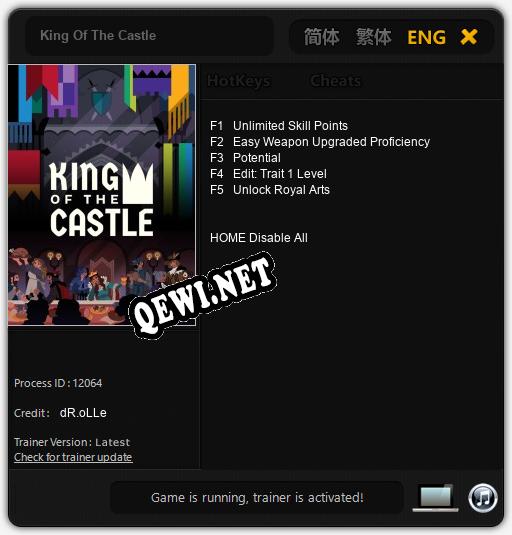 Трейнер для King Of The Castle [v1.0.7]