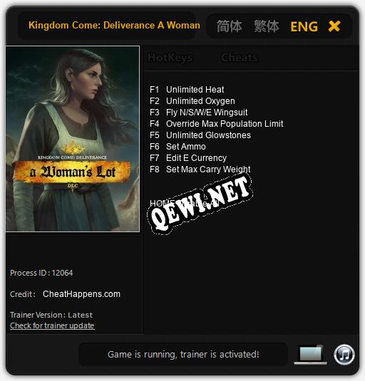 Kingdom Come: Deliverance A Womans Lot: Читы, Трейнер +8 [CheatHappens.com]