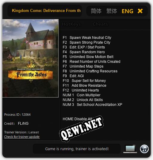 Kingdom Come: Deliverance From the Ashes: Читы, Трейнер +15 [FLiNG]