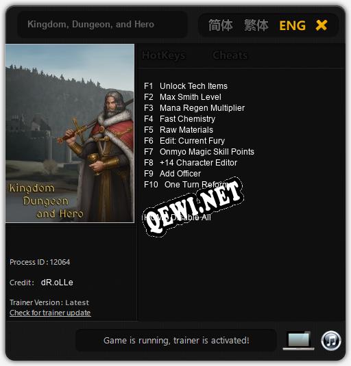 Kingdom, Dungeon, and Hero: Читы, Трейнер +10 [dR.oLLe]