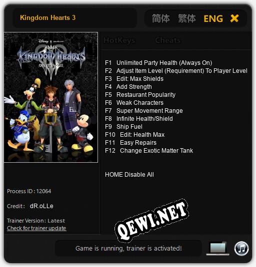Kingdom Hearts 3: ТРЕЙНЕР И ЧИТЫ (V1.0.29)