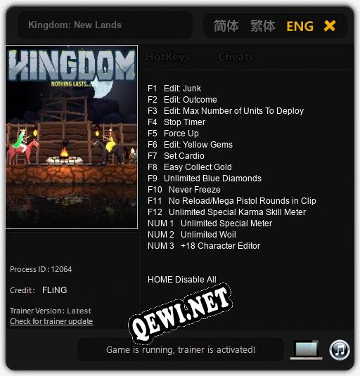 Kingdom: New Lands: Трейнер +15 [v1.3]