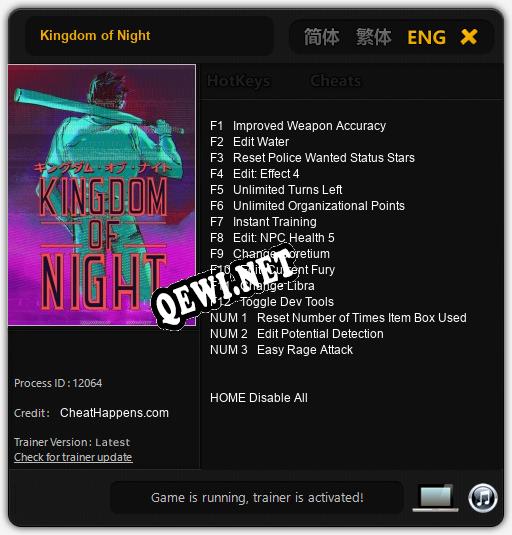 Kingdom of Night: Трейнер +15 [v1.7]