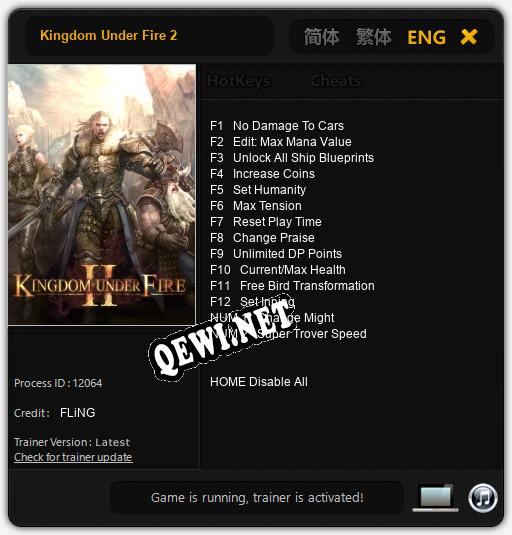 Трейнер для Kingdom Under Fire 2 [v1.0.6]