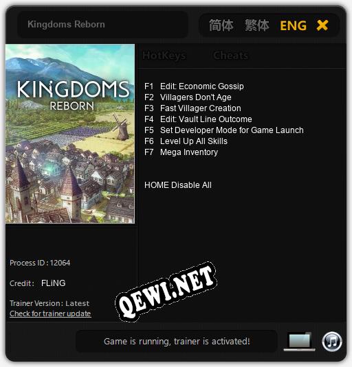 Kingdoms Reborn: Трейнер +7 [v1.8]