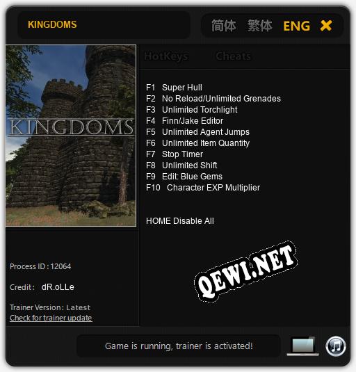 KINGDOMS: Трейнер +10 [v1.9]