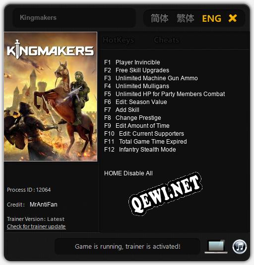Kingmakers: Читы, Трейнер +12 [MrAntiFan]