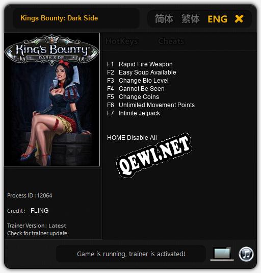 Kings Bounty: Dark Side: ТРЕЙНЕР И ЧИТЫ (V1.0.95)