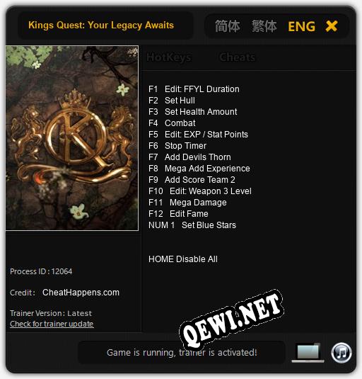Kings Quest: Your Legacy Awaits: Трейнер +13 [v1.6]