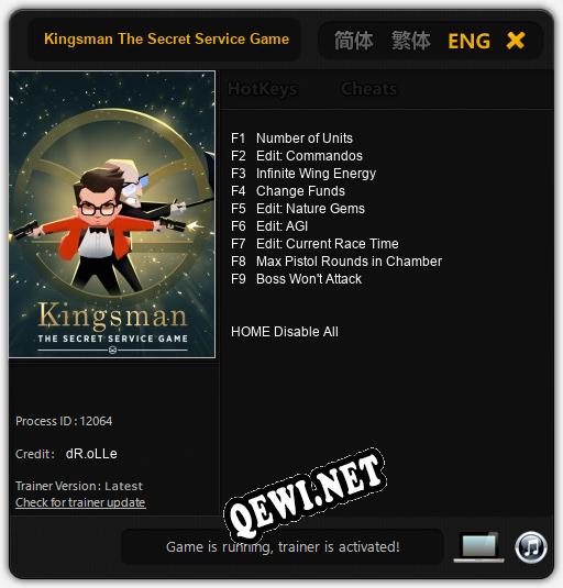 Kingsman The Secret Service Game: Трейнер +9 [v1.7]