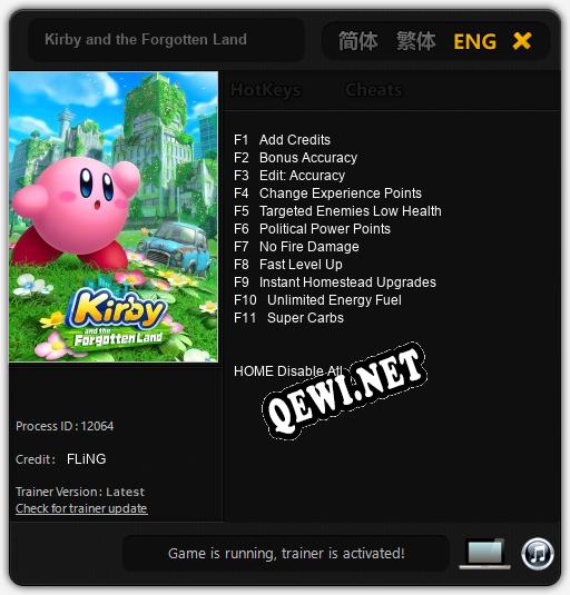 Трейнер для Kirby and the Forgotten Land [v1.0.3]