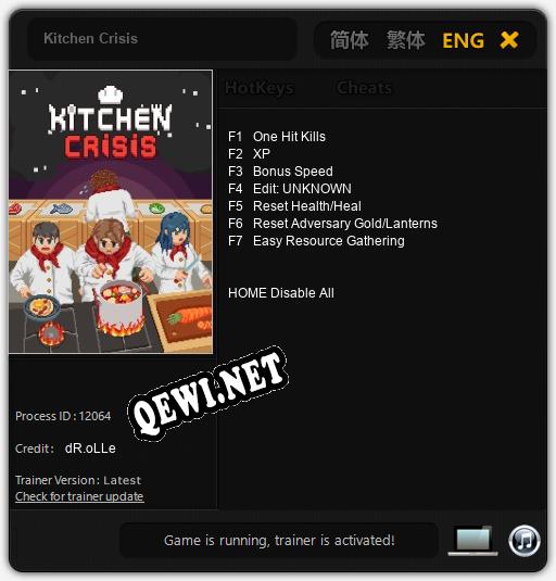 Kitchen Crisis: Трейнер +7 [v1.6]