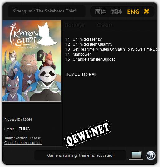 Kittengumi: The Sakabatos Thief: ТРЕЙНЕР И ЧИТЫ (V1.0.57)