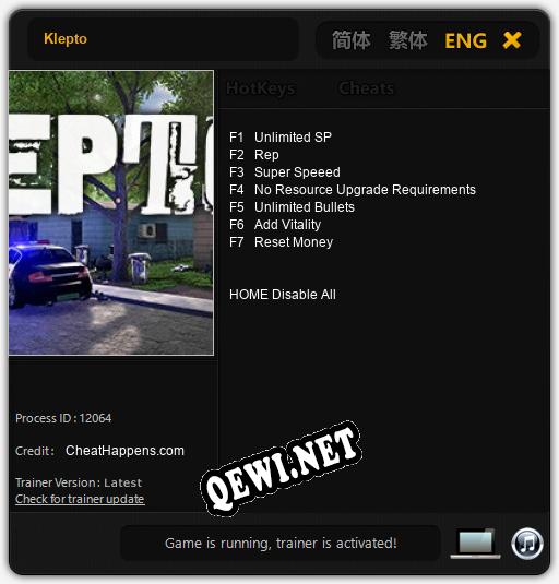 Трейнер для Klepto [v1.0.1]