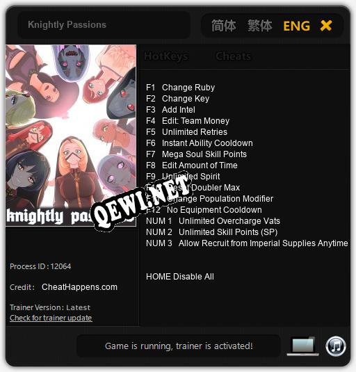 Knightly Passions: Трейнер +15 [v1.4]
