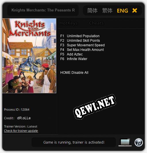 Knights Merchants: The Peasants Rebellion: ТРЕЙНЕР И ЧИТЫ (V1.0.28)