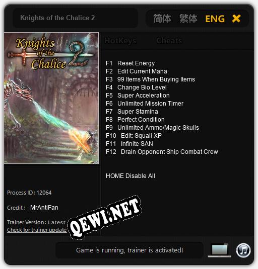 Knights of the Chalice 2: Читы, Трейнер +12 [MrAntiFan]