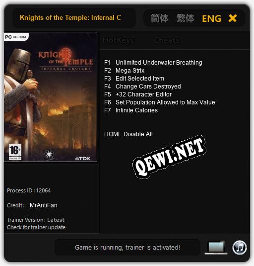 Knights of the Temple: Infernal Crusade: Трейнер +7 [v1.4]